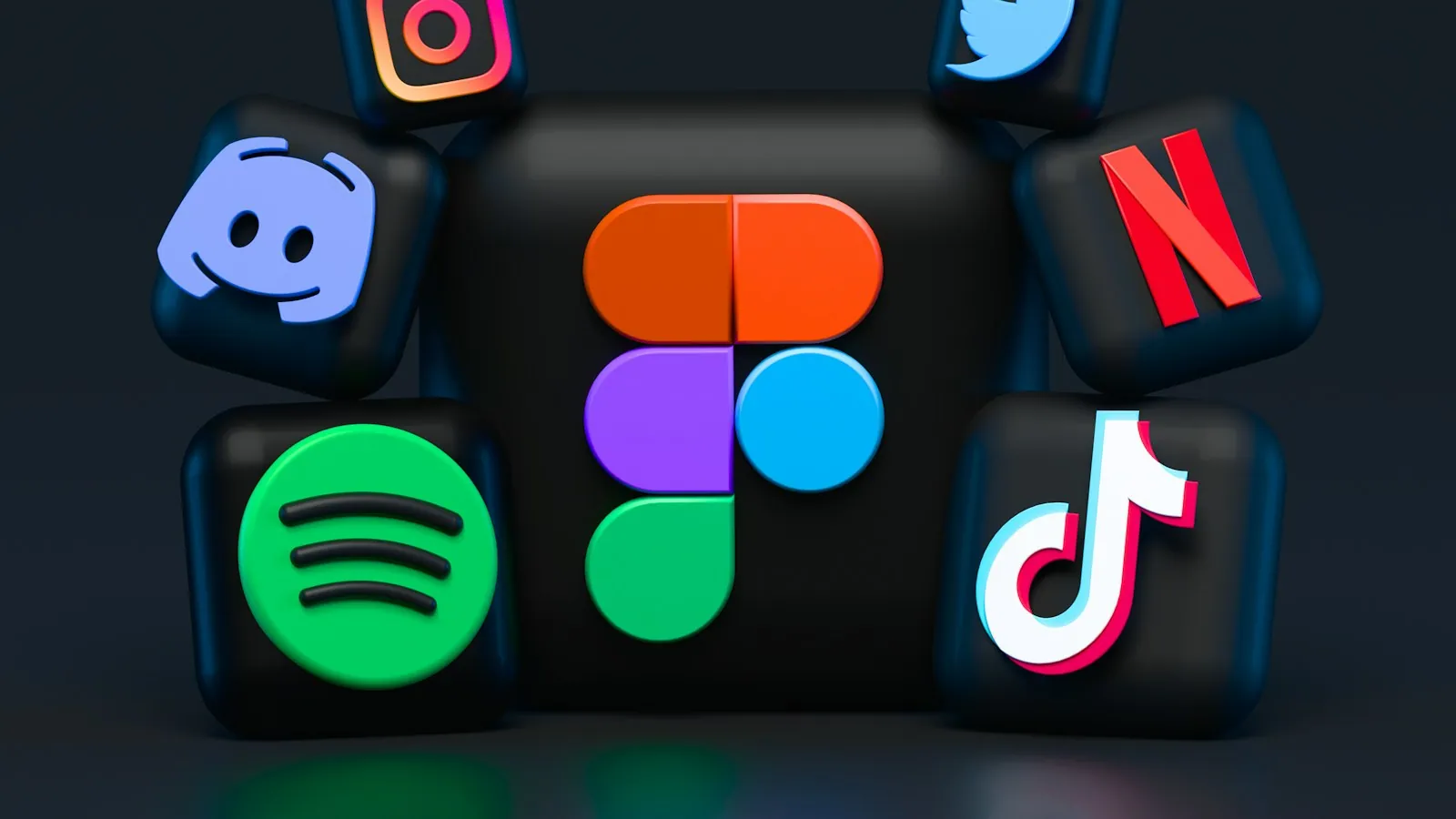 Iconos de aplicaciones de redes sociales.